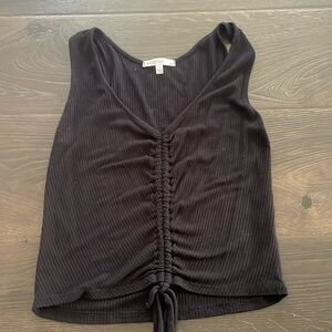black adjustable cropped shirt